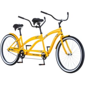 Tandem yellow bicycle from the bicycle rental in Key West