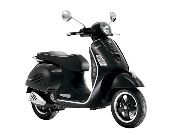 small black scooter with a retro look