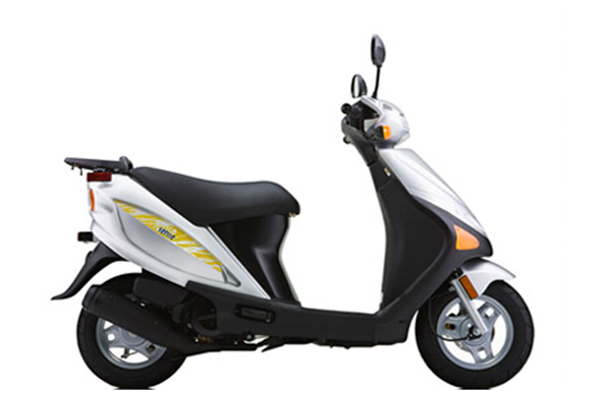 Grey scooter with one seat available for rent at AM Scooter Rentals Key West